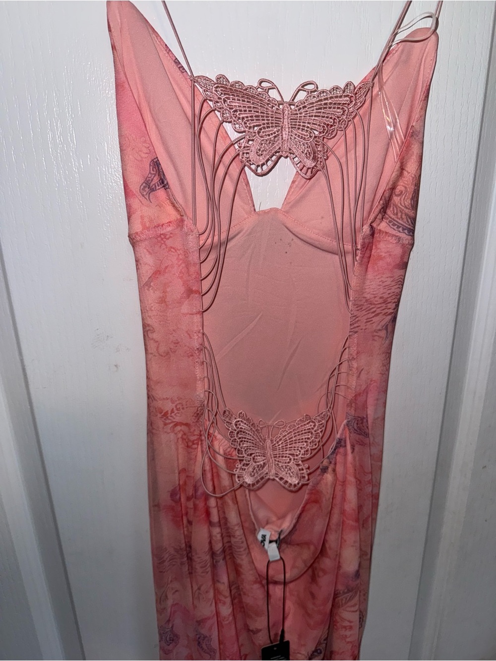 Fashion Nova Coral-Pink Paisley Print Maxi Skirt